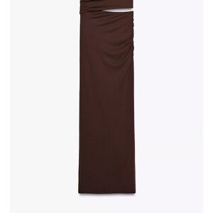 Zara Asymmetric Cut Out Dress in Chocolate